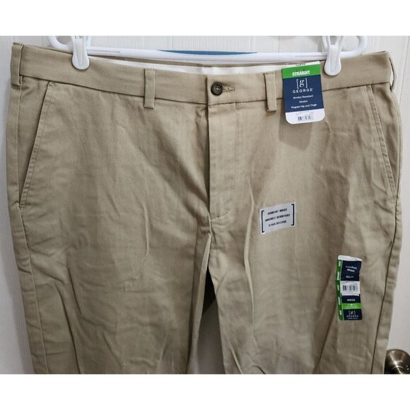 NWT George Straight Comfort Waist Wrinkle Resistant Khaki Pants Size 40 x 32 - Picture 2 of 11
